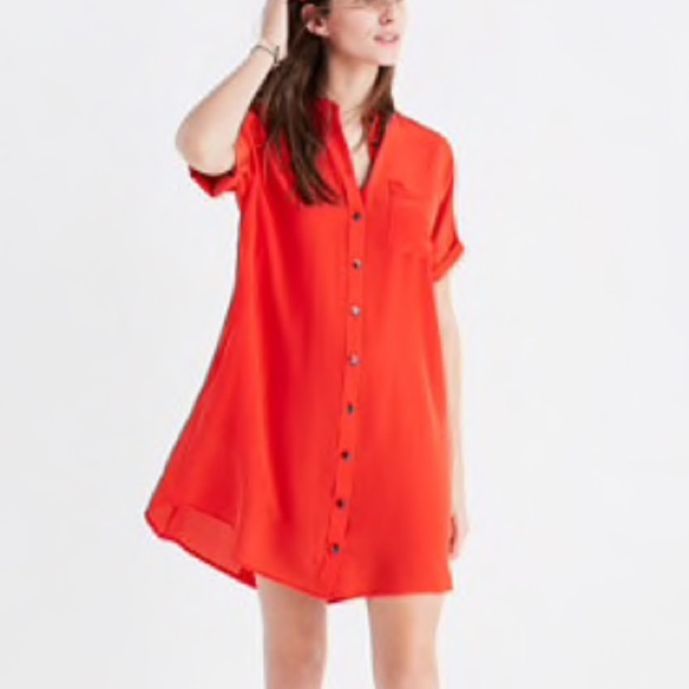 Madewell collarless silk dress